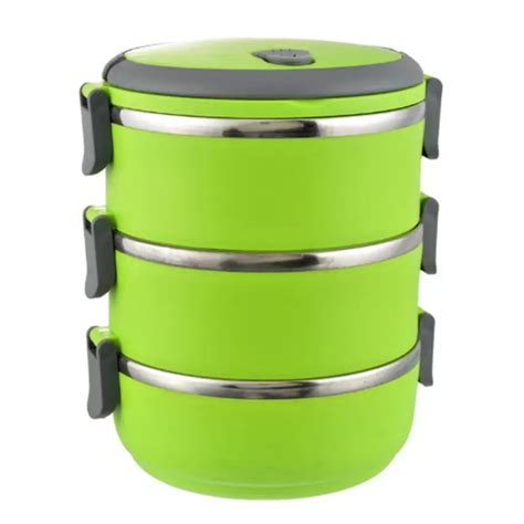 easy lock stainless steel lunch box triple layer|THW Triple Layer Easy Lock Stainless Steel 3 Containers Lunch .